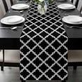 thumbnail image 1 of Modern Black Geometric Table Runner 36 Inches Long, Abstract Art Morocco Aesthetic Kitchen Coffee Dining Table Decoration for Home Party Birthday Wedding Home Decor 13x36 Inches, 1 of 8
