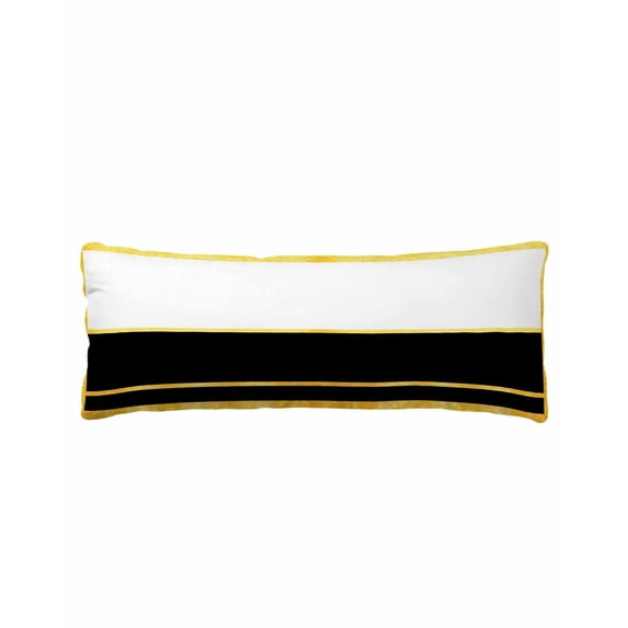 Modern Black Gold Body Pillow Cover 20 x 54 Inch Decorative Pillow Cover Minimalist Geometric Yellow Striped Lumbar Pillowcase Seasonal Rectangle Cushion Case for Couch Sofa Bed Living Room