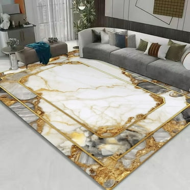 Modern Black Gold Carpets Living Room Sofas Luxury Large Area Rugs 140x200cm Home Decor Bedroom Wawshable Floor Mats Non-slip