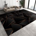 thumbnail image 1 of Modern Black Gold Geometric Rugs For Living Room, Luxury Minimalist Art Business Large Area Rug, Low Pile Easy Clean Washable Rug For Office Study Room Bedroom Dining Room Nursery Carpet, 1 of 7
