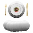 thumbnail image 1 of Modern Black Grey Round 13 Inch Placemats Set of 6, Abstract Ombre Geometric Morocco HeatResistant Non Slip Place Mats for Dining Table, Wipeable Braided Kitchen Table Mats for Housewarming, 1 of 9