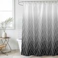 thumbnail image 1 of Modern Black Grey Small Stall Shower Curtain, Waterproof Shower Curtains for Bathroom, Abstract Ombre Geometric Morocco Washable Fabric Cloth Bath Curtain for Bathtub with Hooks 36x72 Inches, 1 of 9