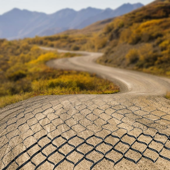 Modern Black HDPE Geo Ground Grid 9*17ft*2in Honeycomb Geocell Permeable Pavers for Driveways, Roads, Parking Lots