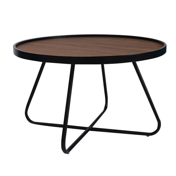 Modern Black MDF Wood top Coffee Table with powder coated Metal leg