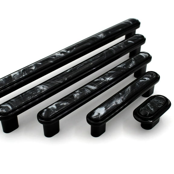 Modern Black Marble Handles Pulls Cabinet Drawer Dresser Furniture Knob Handle Appliance Pulls - 1 pcs, Size- 4.9 Inch