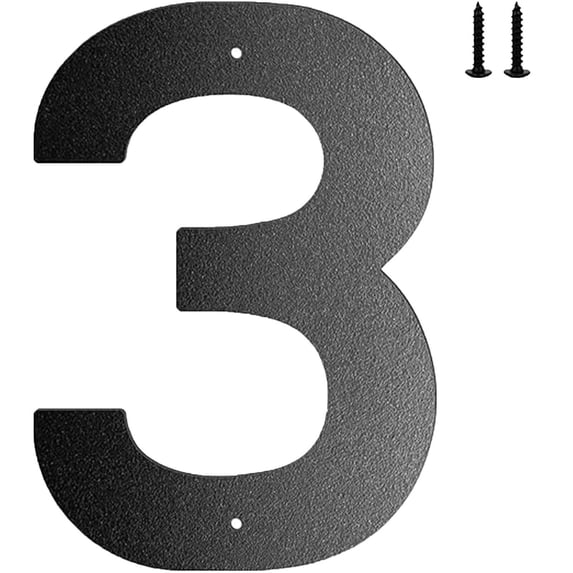 Modern Black Metal House Numbers And Letters for Outside, Large 6 Inch Address Plaque Sign for Mailbox Door Wall Or Fence, Weatherproof Metal Numbers for Home And Business Harlik