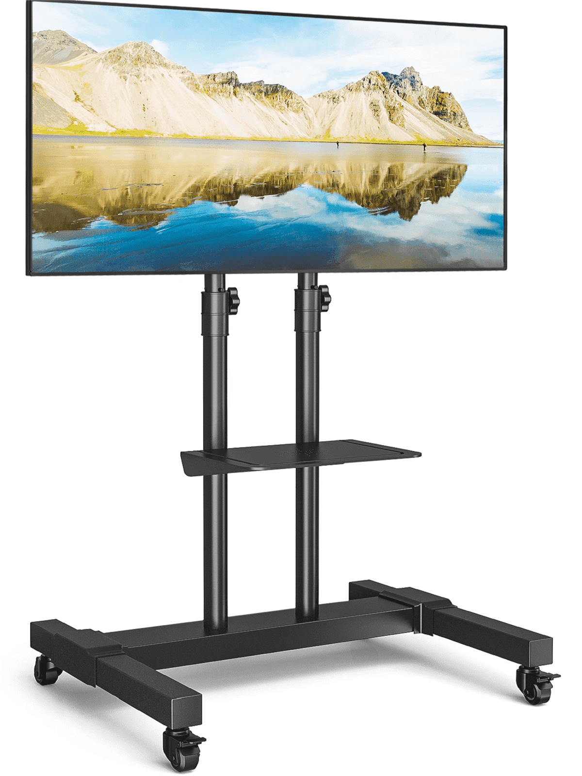 Versatile Universal Rolling TV Stand with Wheels and Tilt for TVs up to ...