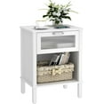 thumbnail image 1 of Modern Black Nightstand,Side Table with Acrylic Drawer, Bedside Table with Storage,Couch End Table for Living Room, Bedroom,Small Space,Easy Assembly,White, 1 of 14
