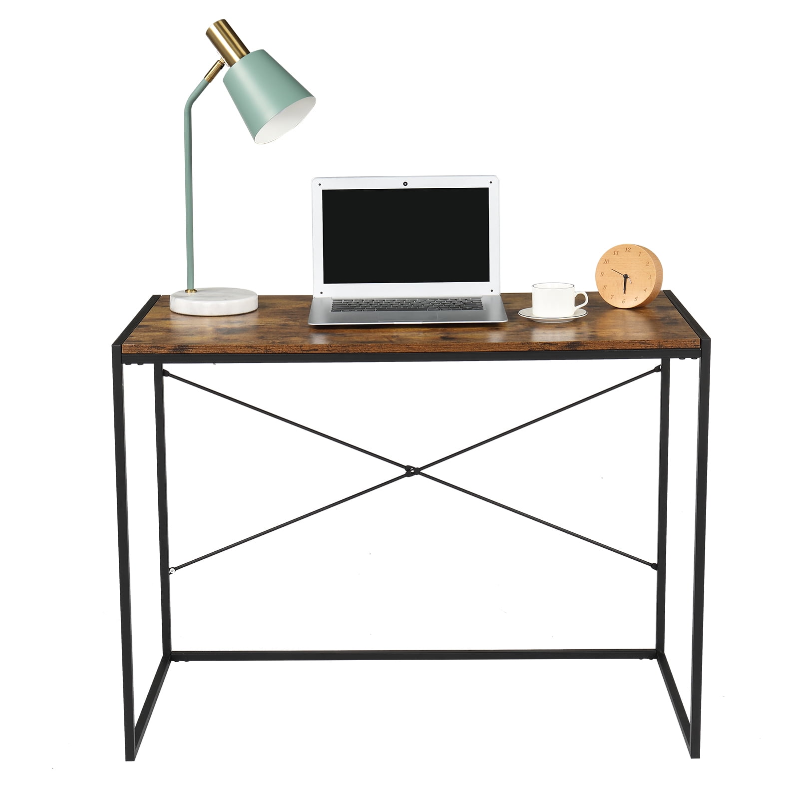 Modern Black Paint Simple Cross Computer Desk, Writing Study Table