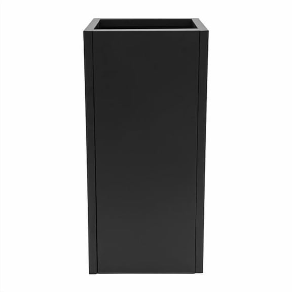 Modern Black Rectangular Large Flowerpot Tall Metal Outdoor/Indoor Planter Box High-temperature Baking Paint 36*36*76cm