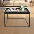 thumbnail image 1 of Modern Black Rectangular Square Coffee Table Elegant End/side Table Display Stand For Home Office, 1 of 19