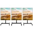 thumbnail image 1 of Modern Black Rolling TV Stand for TVs up to 55 inch, 6 TV Screen, 1 of 6