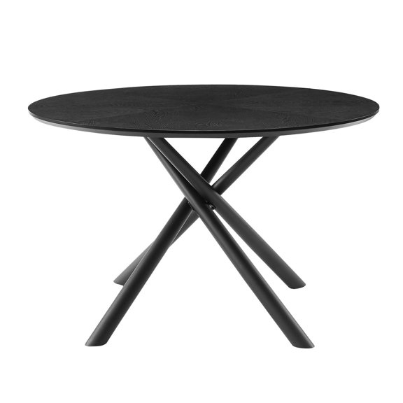 Modern Black Round Dining Table | Can Accommodate 2 - 4 People, Simple Design | Adds a Contemporary Flair to Your Home