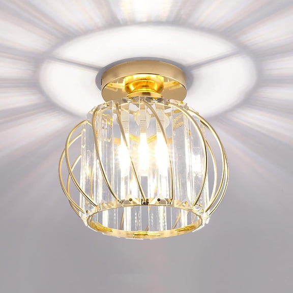 Modern Black Semi Flush Mount Ceiling Light Fixture Antique Small Crystal Chandeliers Hallway Light Fixtures of Bathroom Laundry Entry Light Storage Room