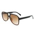 thumbnail image 1 of Modern Black Square Sunglasses - Gradient Brown Lens UV Protection Daily & Weekend Eyewear, 1 of 5