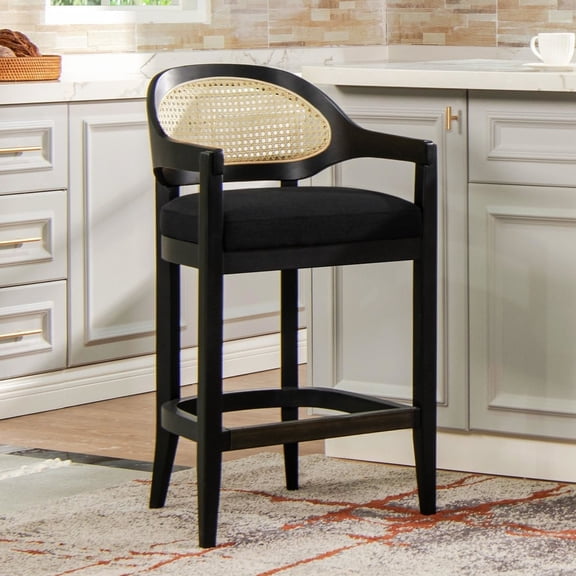 Modern Black Stool | For Kitchen Islands and Cocktail Bars | Made by Skilled Craftsmen with Oak | Resolves the Problem of Unattractive Design