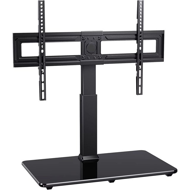 Modern Black Universal Table Top Swivel TV Stand TV Mount Glass Base