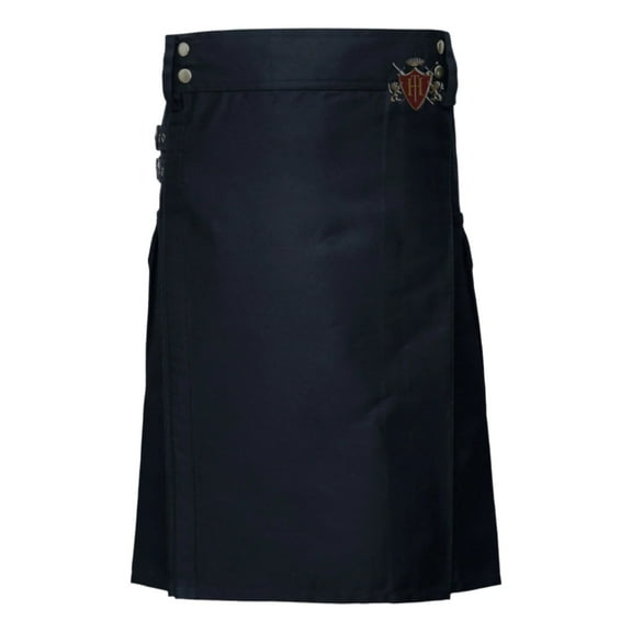 Modern Black Utility Kilt A Stylish Fusion of Function and Fashion