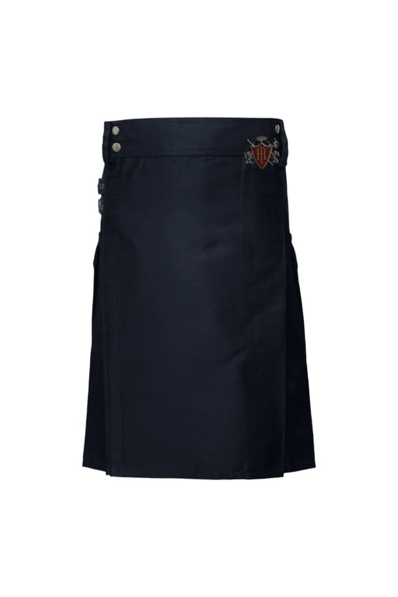 Modern Black Utility Kilt A Stylish Fusion of Function and Fashion