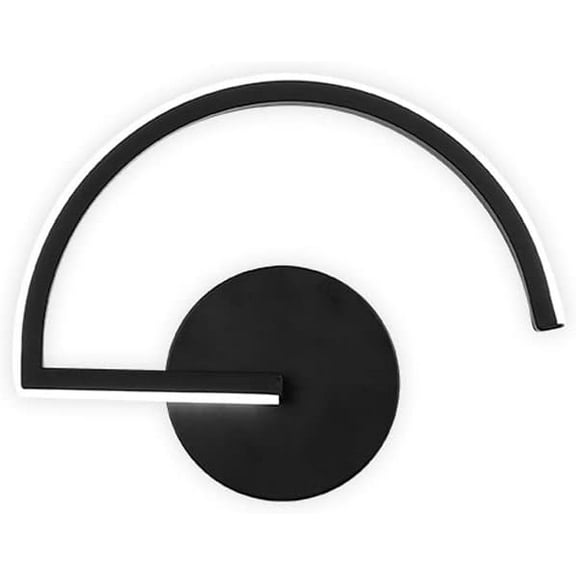 Modern Black Wall Light Metal Wall Sconce Strip Matte Wall Lamp in Curved Shape, 8W LED Home Decor Wall Lighting Fixtures for Bedroom Bedside Living Room Hallway Stair