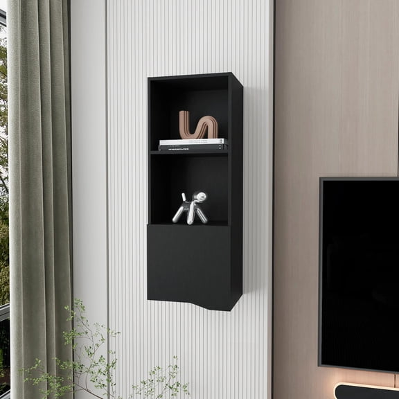 Modern Black Wall Storage Solution / Blend with Home Decor & Keep Items Safe