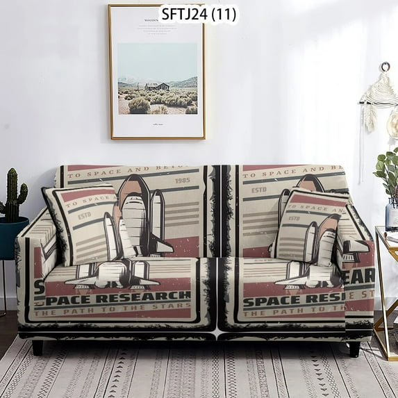 Modern Black White Space Moon Slipcovers Elastic For Living Room For Pets Protector Sofa Covers L Shape Anti-Dust Corner Shaped