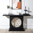 thumbnail image 1 of Modern Black Wood Console Table with Gold Accent Elevates Home Decor in Various Rooms, 1 of 5