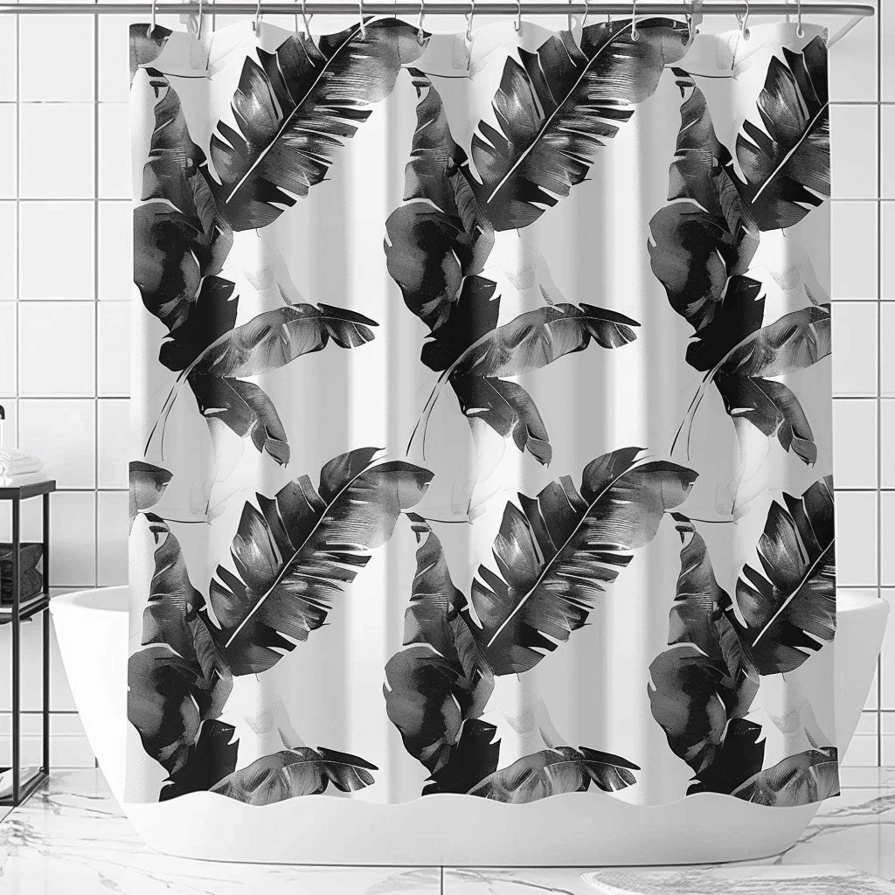 modern-black-and-white-banana-leaves-shower-curtain-large-palm-tree