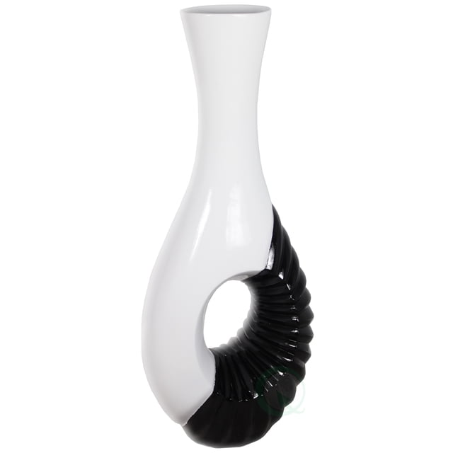 Modern Black and White Large Floor Vase - 43 inch Tall, Contemporary ...