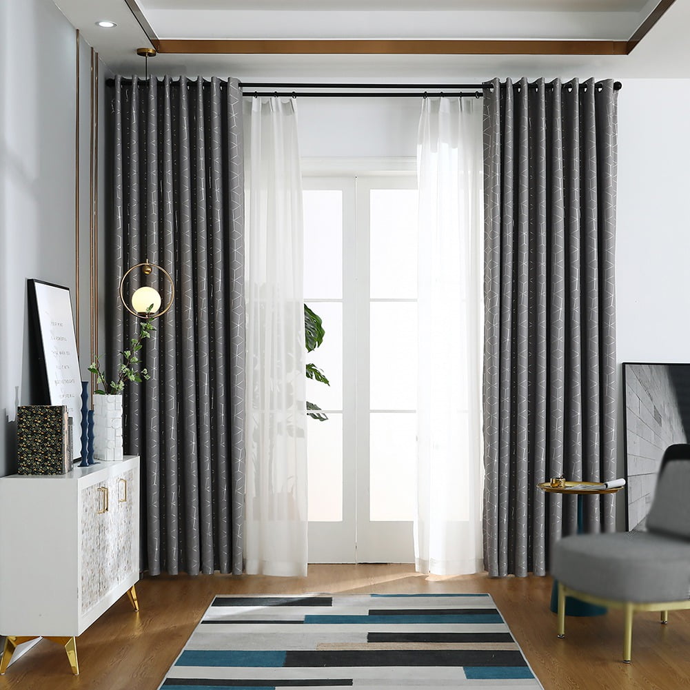 Modern Blackout Curtains Window Treatment Blinds Drapes For Living Room  Bedroom Home Decoration Heat Insulation Curtain gray 100*250CM