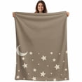thumbnail image 1 of Modern Blanket Soft Cozy Warm Throw Blanket for Couch, Plush Fuzzy Flannel Fleece Blankets for Sofa, Japanese Style Minimalist Moon Stars Minimalism Bed Blankets Lightweight Gifts for Women, 40"x60", 1 of 9
