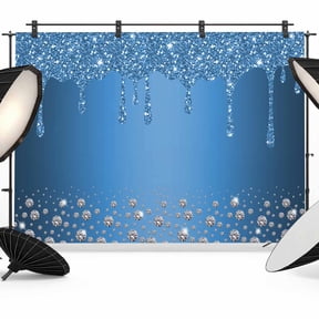 Modern Blue Backdrop for Photoshoot, Photography Photo Studio Background Wall Backdrop, Abstract Diamond Luxury Gradient Back Drop Banner Panel for Portraits Wedding Party Live Streaming Decor 12x8Ft
