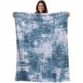 thumbnail image 1 of Modern Blue Blanket Soft Cozy Warm Throw Blanket for Couch, Plush Fuzzy Flannel Fleece Blankets for Sofa, Vintage Abstract Art Contemporary Bed Blankets Lightweight Gifts for Women, 32"x48", 1 of 9