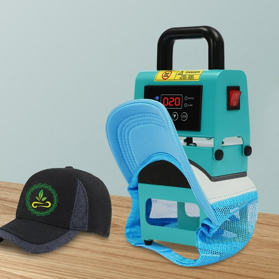 Modern Blue Cap Press Machine, Heat Press Machine for Caps, Mini Easy Hat Press Machine350W AC110V 60Hz