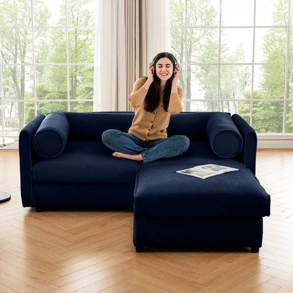 Modern Blue Chenille 2 - Seater / Ergonomic Design, Endless Layout Options