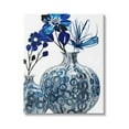 thumbnail image 1 of Modern Blue Floral Ornate Vase Botanical & Floral Graphic Art Gallery Wrapped Canvas Print Wall Art, 1 of 7