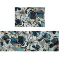 thumbnail image 1 of Modern Blue Large Flower Kitchen Rugs and Mats 2 Pieces,Blue Boho Bathroom Rug,Non Slip Cushioned Mat Runner Rug Doormat for Boho Kitchen,Sink,Laundry,Bathroom,Home Decor,17x30+17x47inch, 1 of 6