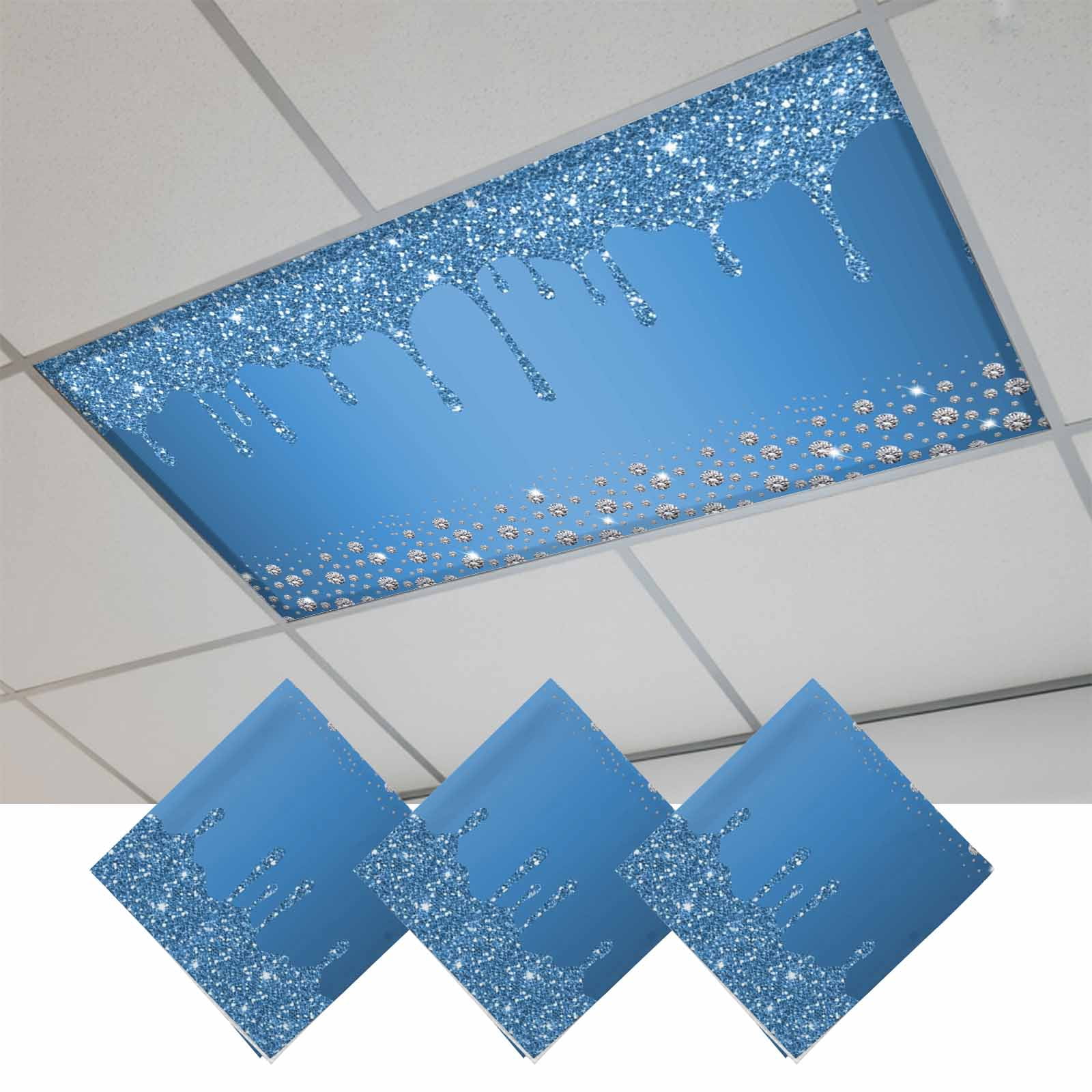 Modern Blue Magnetic Fluorescent Light Covers for Ceiling Lights 2 x 4 ...