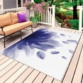 thumbnail image 1 of Modern Blue Outdoor Rug for Patio/Deck/Porch, Non-Slip Large Area Rug 4 x 6 Ft, Gradient Floral Abstract Bohemian White Indoor Outdoor Rugs Washable Area Rugs, Reversible Camping Rug Carpet Runner, 1 of 8