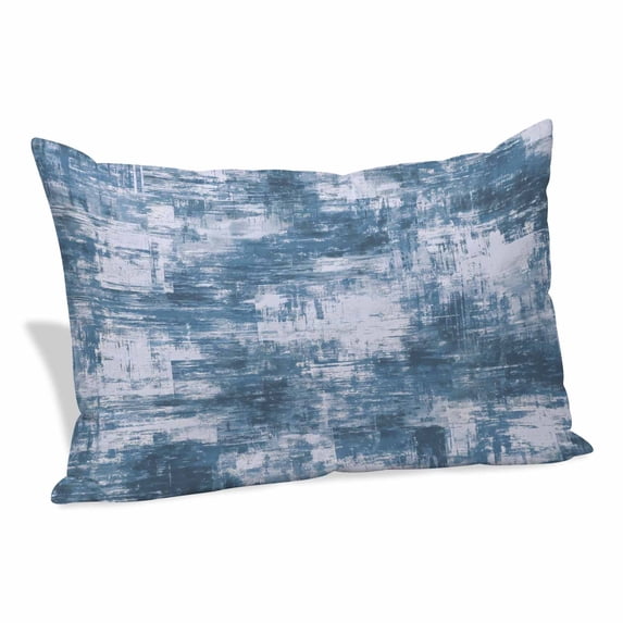 Modern Blue Pillow Covers, Linen Long Throw Pillow Case, Vintage Abstract Art Contemporary Holiday Pillow Protector Decorative Cushion Cover for Living Room/Bedroom 12" x 20"
