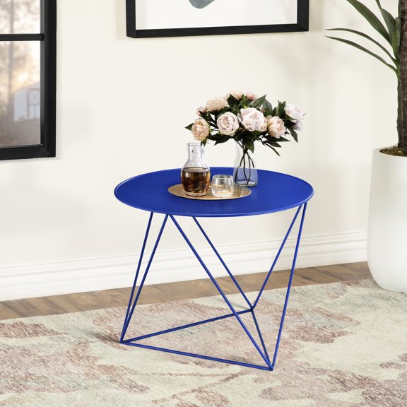 Modern Blue Sled - Base Round Table / Ample Space for Daily Activities at Home