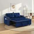 thumbnail image 1 of Modern Blue Sofa Bed with USB Ports & Cup Holders, Pull Out Couch, 1 of 10