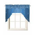 thumbnail image 1 of Modern Blue Swag Valances for Windows, Small Curtains Drapes, Abstract Diamond Luxury Gradient Kitchen Window Curtains Over Sink Rod Pocket Window Treatment Valance for Bedroom/Bathroom 56"x36", 1 of 5