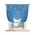 thumbnail image 1 of Modern Blue Tie Up Curtains for Windows 45 Inch Length Balloon Curtains Kitchen Adjustable Balloon Window Shade Abstract Diamond Luxury Gradient Tie Up Valance Bathroom Curtain Window 34"x45", 1 of 6
