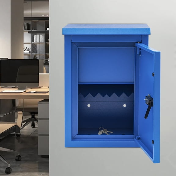 Modern Blue Wall-mounted Mailbox Post Office Box Blue Mail Box With Password Lock for Residential Areas