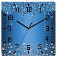thumbnail image 1 of Modern Blue Wooden Wall Clock Silent Non Ticking, Abstract Diamond Luxury Gradient Square Wall Clocks Battery Operated, Decor Clock for Home Office, Living Room, Kitchen, 10 Inch, 1 of 9