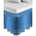 thumbnail image 1 of Modern Blue Wrap Around Bed Skirts for King Bed 16" Drop, Bed Skirt with Adjustable Elastic Belt Dust Ruffle Bed Valance for Bedroom Hotel Luxury Abstract Diamond Luxury Gradient Bed Frame Cover, 1 of 7
