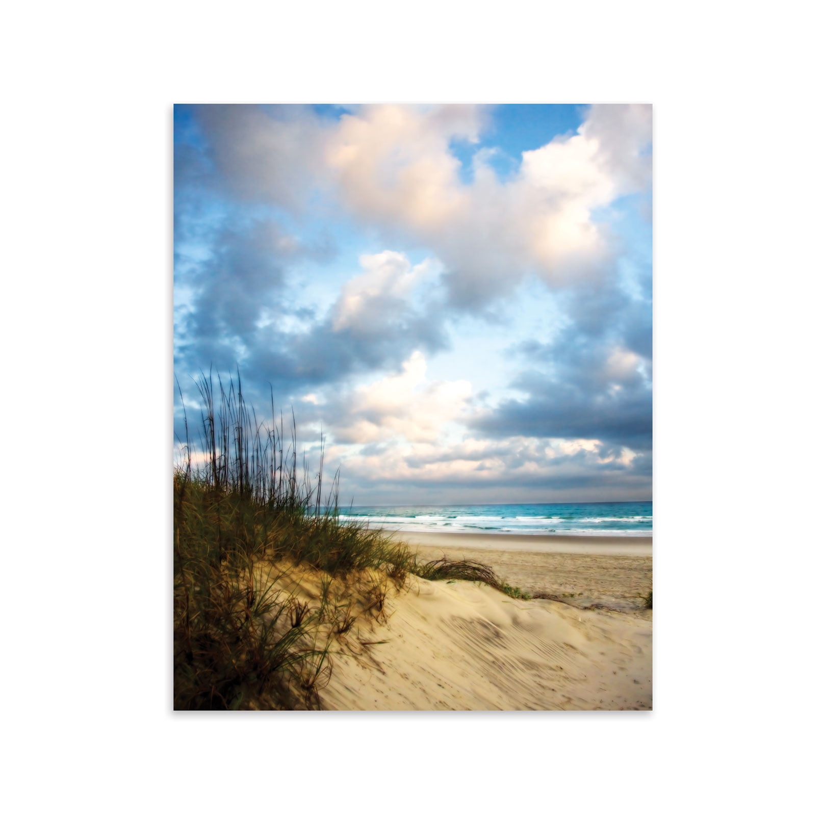 Modern Blue and Brown Ocean Sand Dunes Photography Adult/Teen Decor; 1