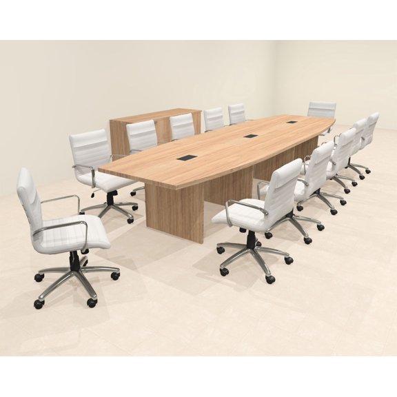 Modern Boat Shaped 14' Feet Conference Table, #OF-CON-C157