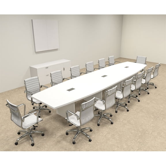 Modern Boat Shaped 16' Feet Conference Table, #OF-CON-C125